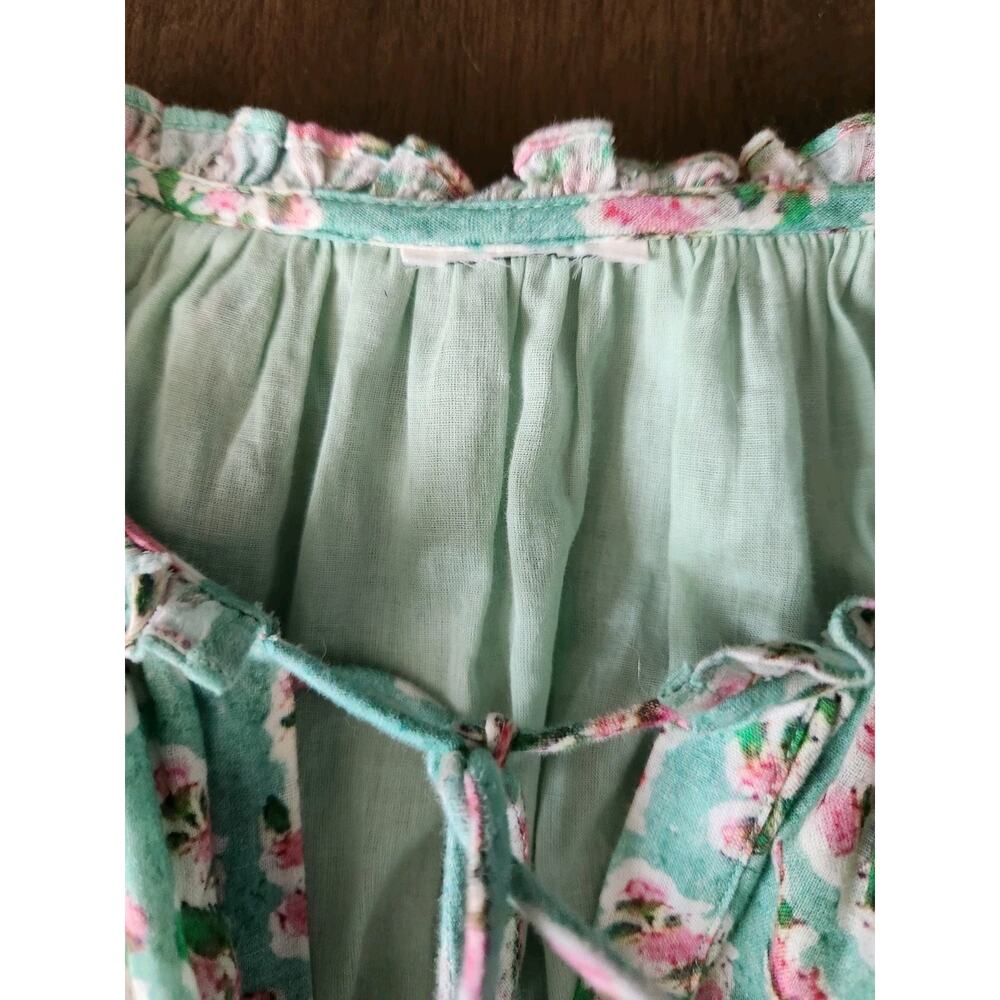 Hemant & Nandita Hera Long Sleeve Floral Mini Dress In Mint Macaron Size M - Picture 7 of 12